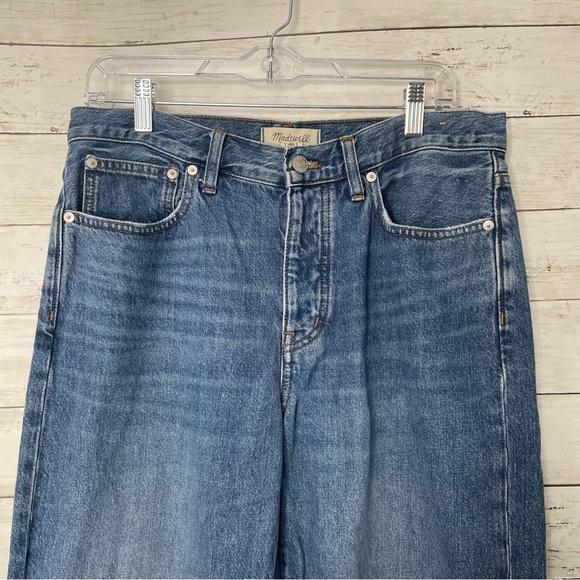Madewell Low-Slung Straight Leg Jeans Size 28 Button Fly 100% Cotton - Picture 6 of 15